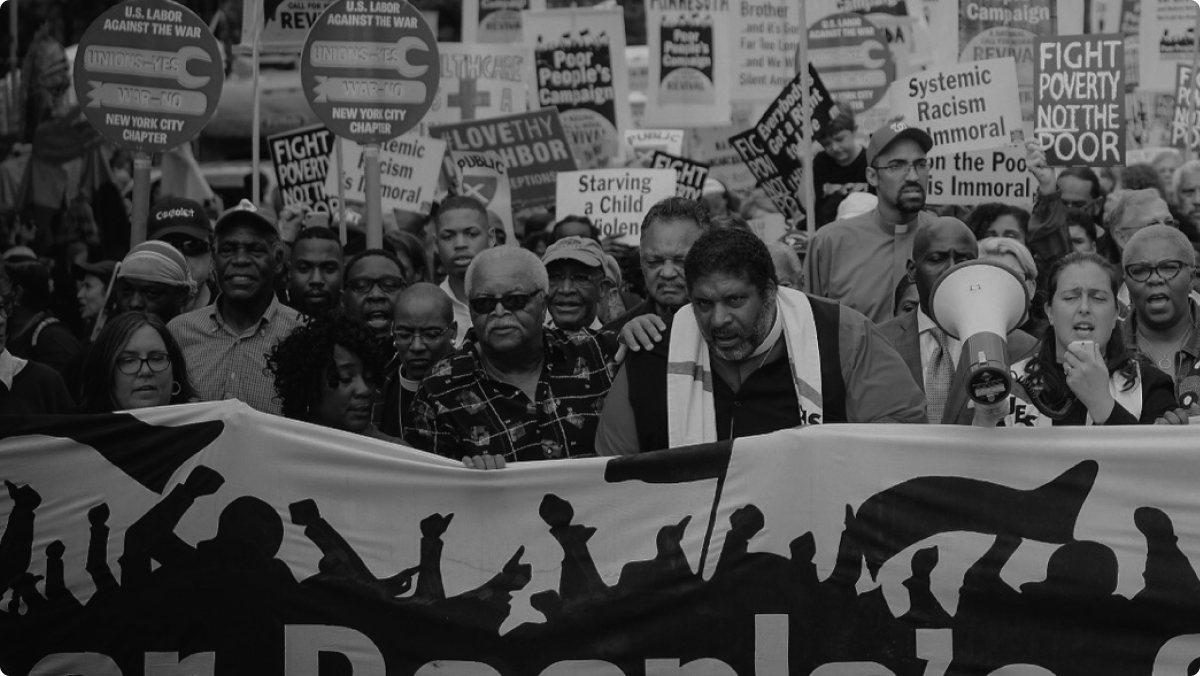 Many people marching in protest